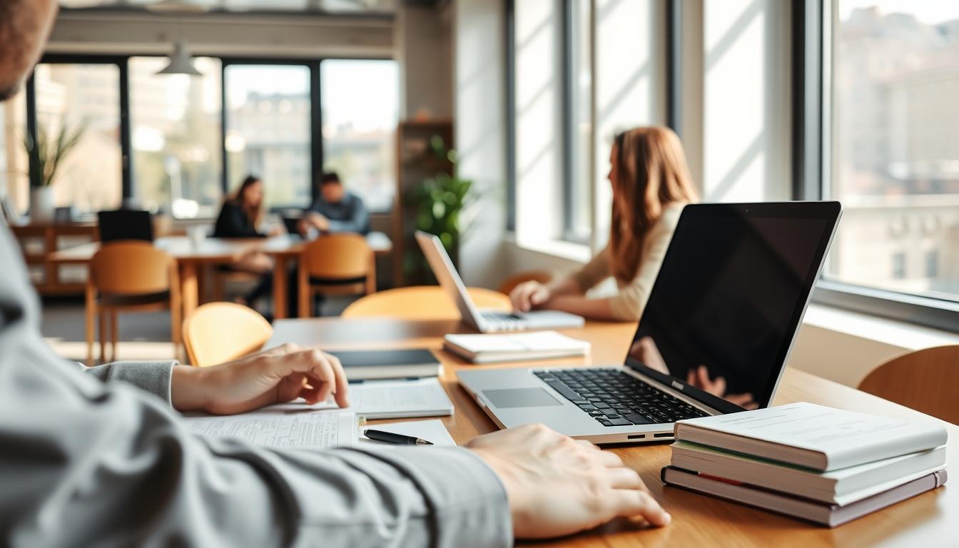 Student using online courses for flexible education