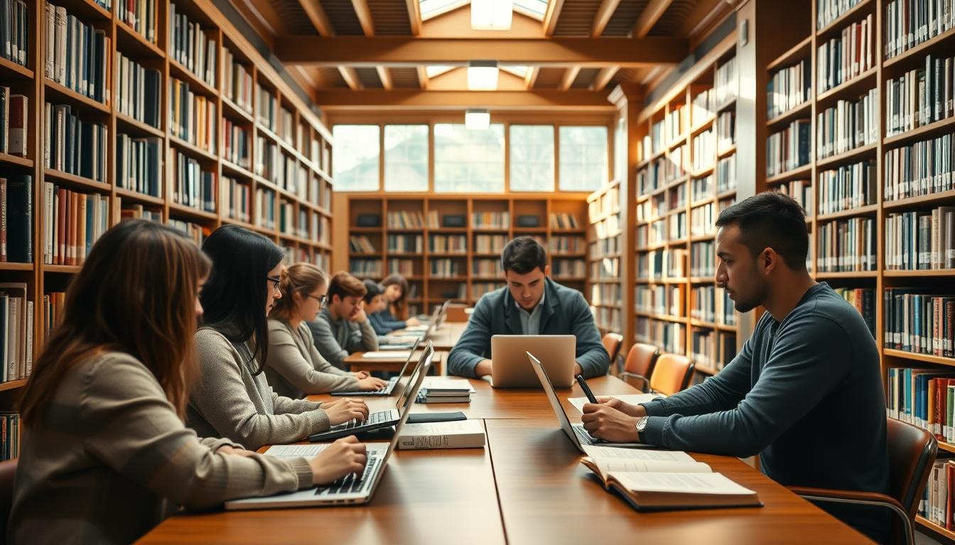 Student using a study guide to organize academic notes